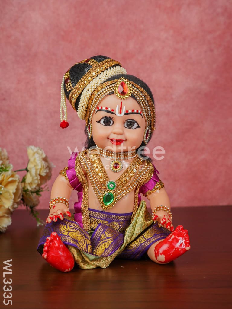 Sitting Krishna Doll - 9 inch - WL3335