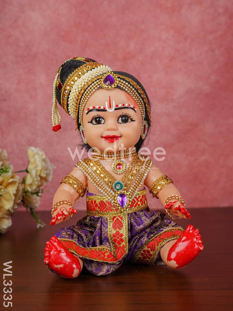 Sitting Krishna Doll - 9 inch - WL3335
