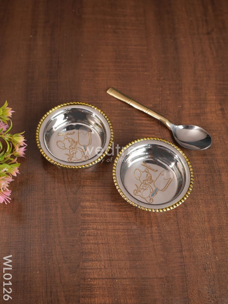Stainless steel kids plate set - Jerry - WL0126