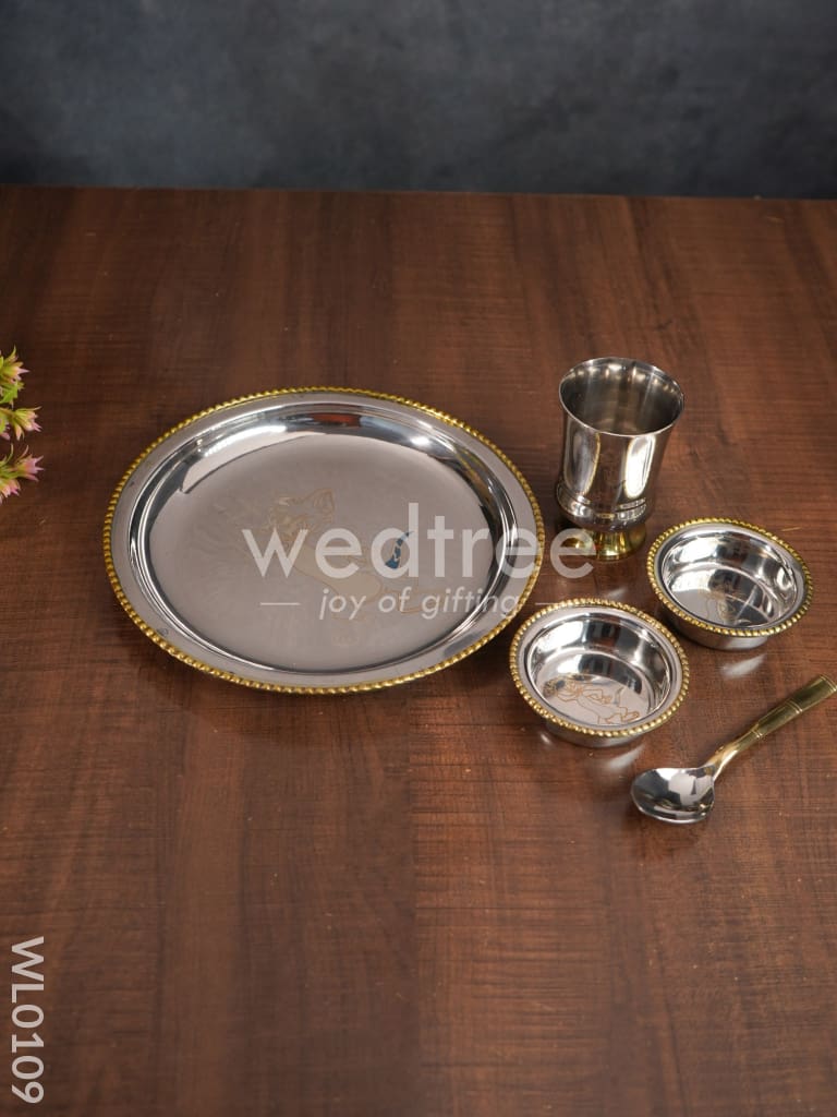 Stainless steel kids plate set - Tom - WL0109