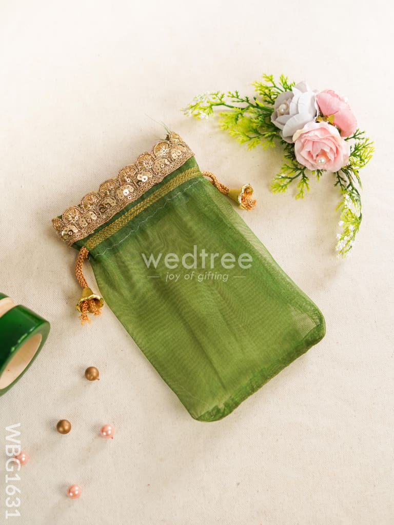 String Bag with Golden Work - 5 * 7 inch - WBG1631