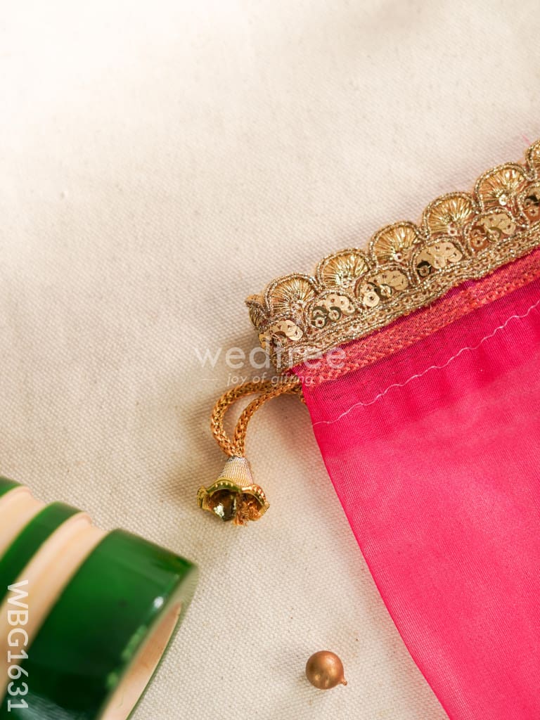 String Bag with Golden Work - 5 * 7 inch - WBG1631