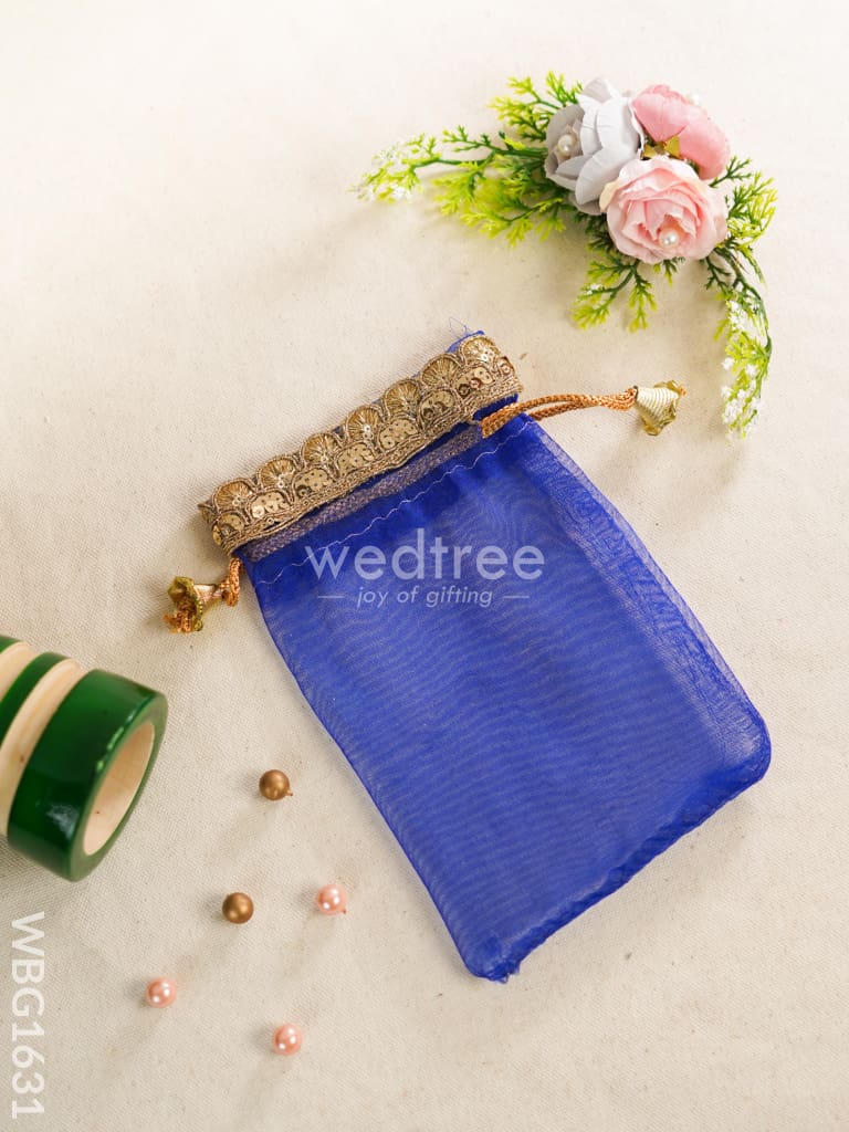 String Bag with Golden Work - 5 * 7 inch - WBG1631