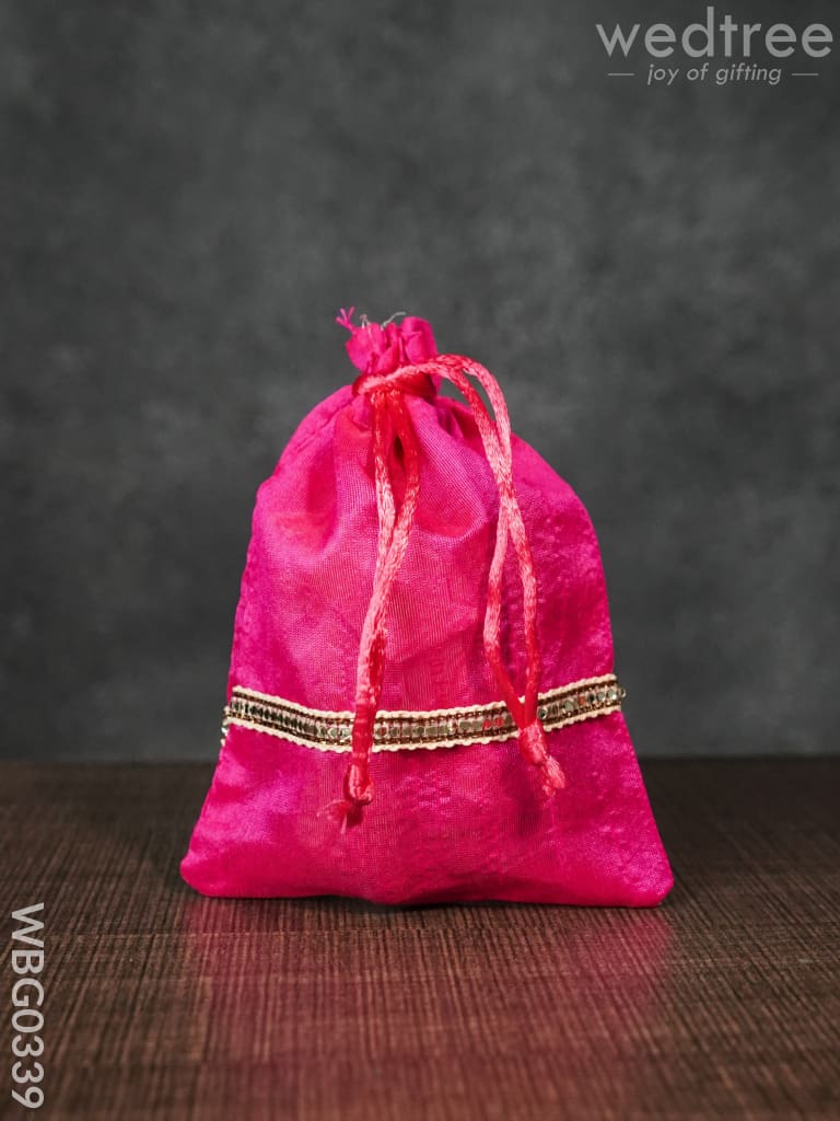 String Bag with Lace -4 X 5Inches - WBG0339