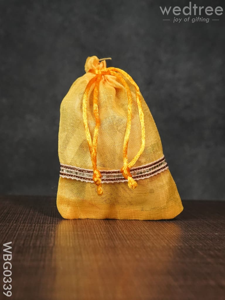 String Bag with Lace -4 X 5Inches - WBG0339