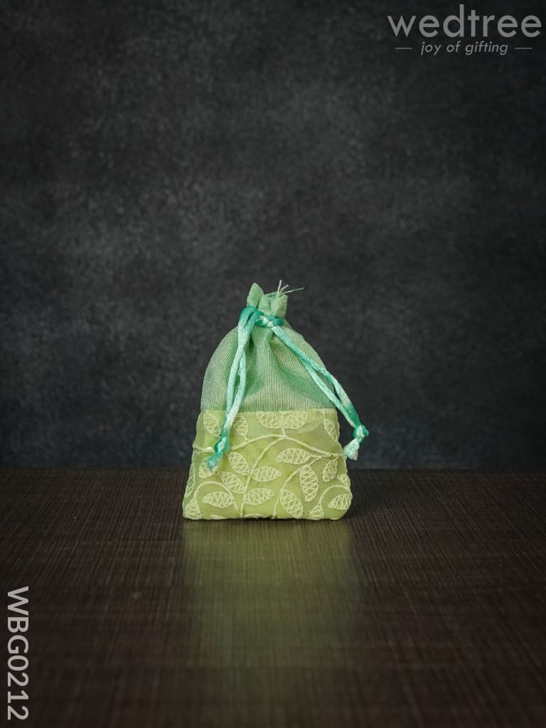 String Bag with Mango Design Embroidery - 3 x 4 Inches - WBG0212