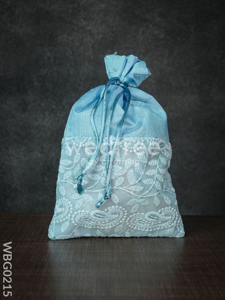 String Bag with Mango Design Embroidery -6 x 9 Inches - WBG0215