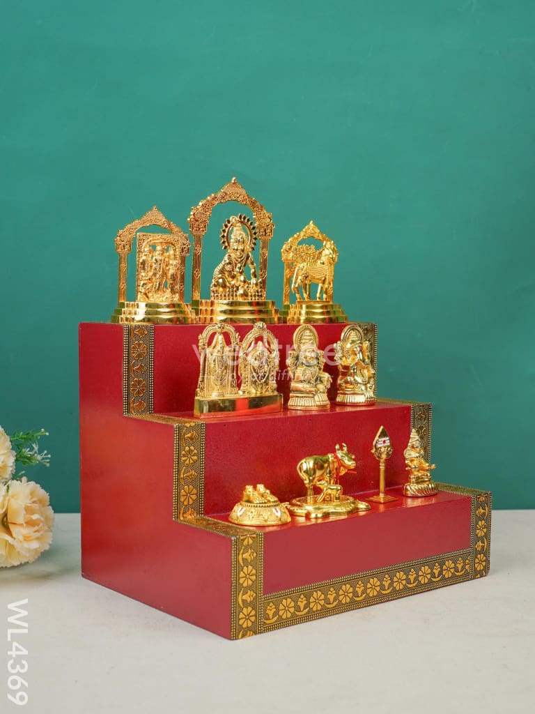 Swarna Golu 4 - Gold Oxidized Golu Padi & Zinc Alloy Murtis - WL4369