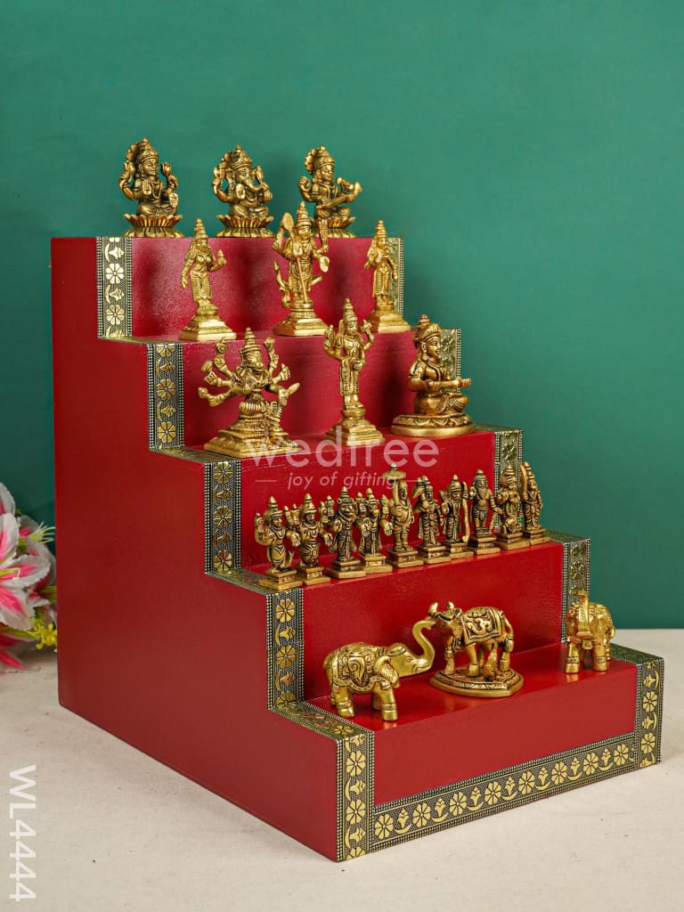 Swarna Golu 5 - Gold Oxidized Golu Padi & Brass Idols - WL4444