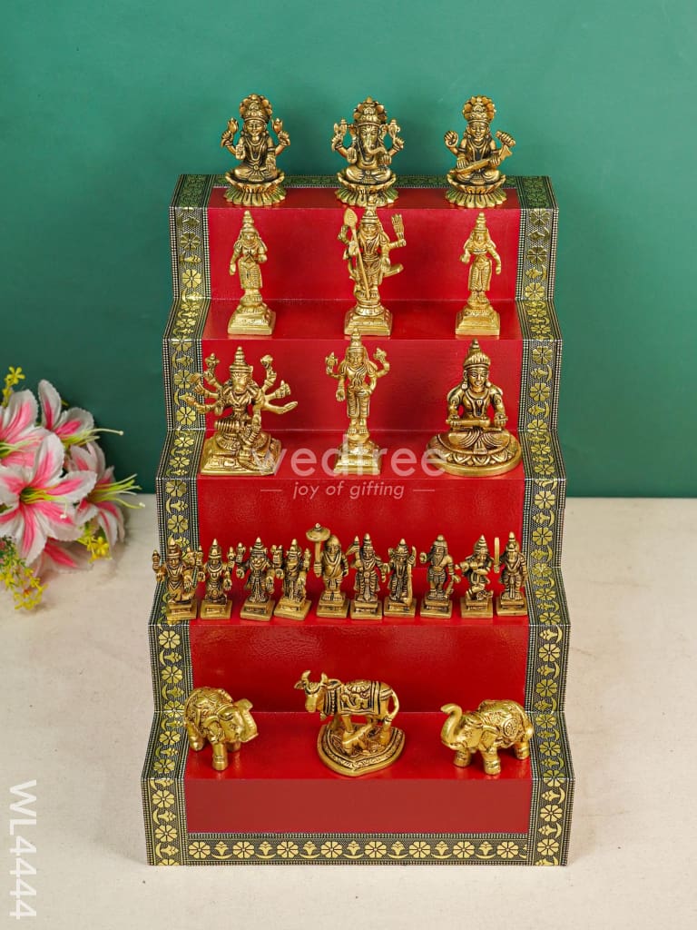 Swarna Golu 5 - Gold Oxidized Golu Padi & Brass Idols - WL4444
