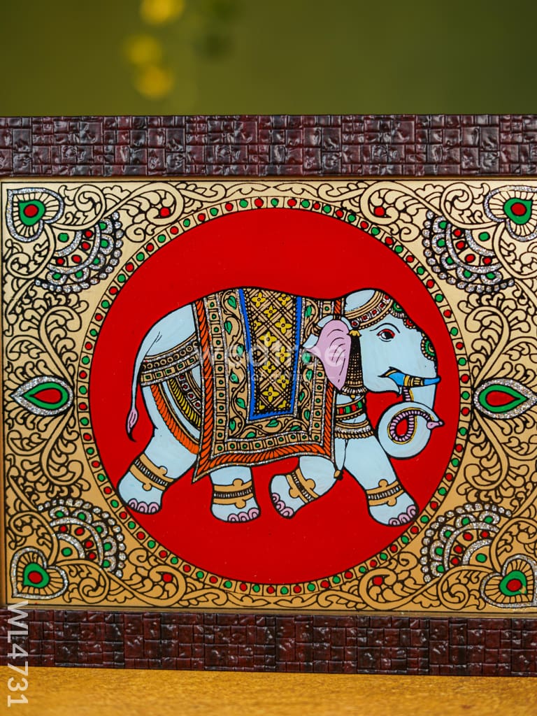 Tanjore Art Photo Frame - Elephant - 10 x 8 inch - WL4731