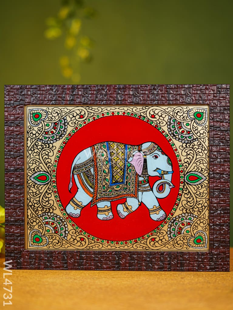 Tanjore Art Photo Frame - Elephant - 10 x 8 inch - WL4731