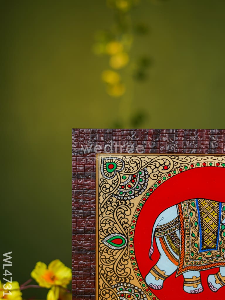 Tanjore Art Photo Frame - Elephant - 10 x 8 inch - WL4731