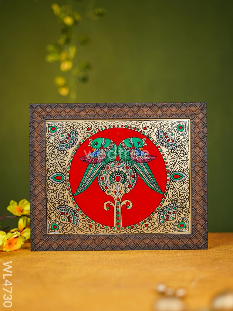 Tanjore Art Photo Frame - Twin Parrot - 10 x 8 inch - WL4730