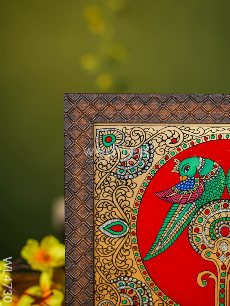 Tanjore Art Photo Frame - Twin Parrot - 10 x 8 inch - WL4730