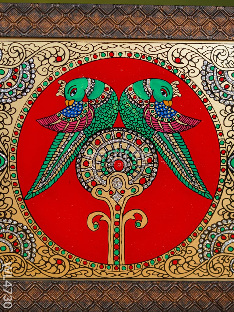 Tanjore Art Photo Frame - Twin Parrot - 10 x 8 inch - WL4730