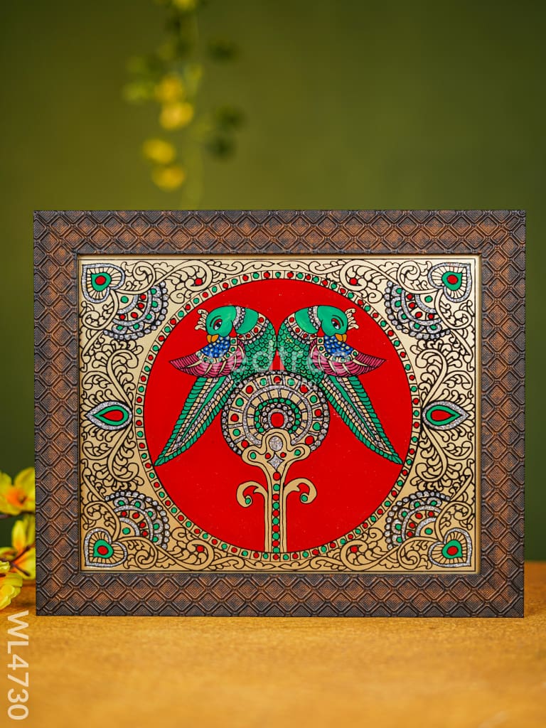 Tanjore Art Photo Frame - Twin Parrot - 10 x 8 inch - WL4730