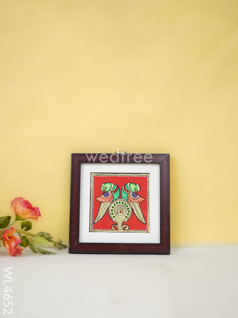 Tanjore Art Photo Frame - Twin Parrot - WL4652