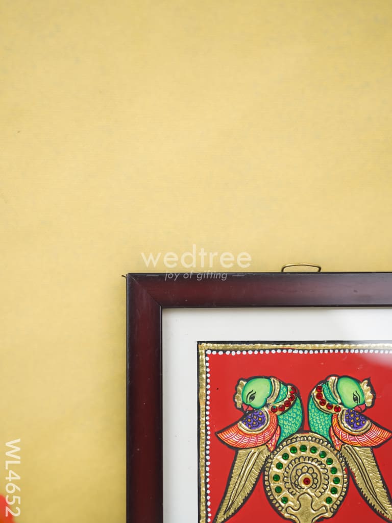 Tanjore Art Photo Frame - Twin Parrot - WL4652