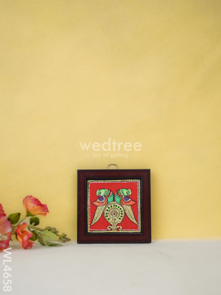 Tanjore Art Photo Frame - Twin Parrot - WL4658