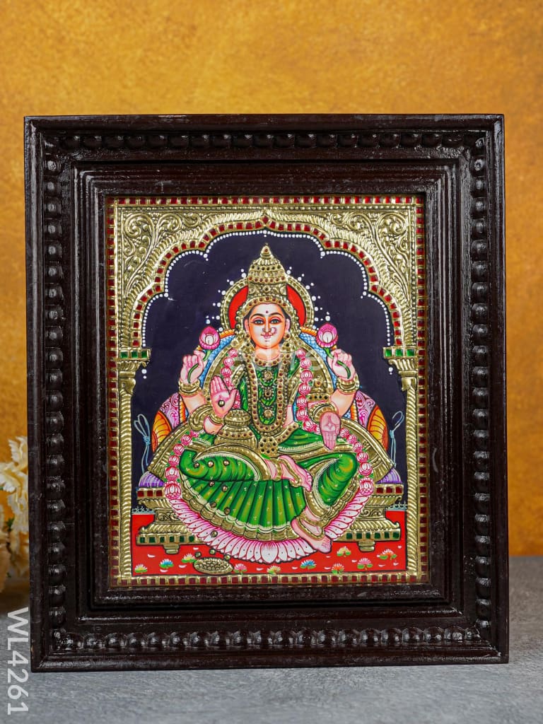 Tanjore Painting - Aishwarya Lakshmi - Flat (Gold Foil) - 12x10 inch - WL4261