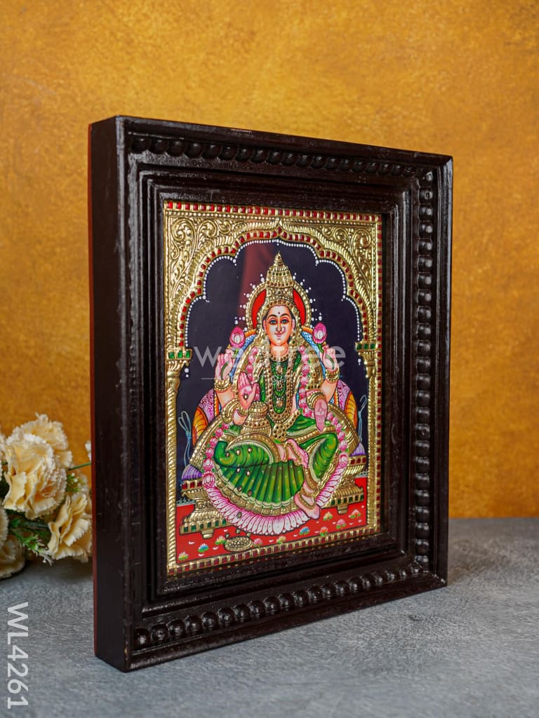 Tanjore Painting - Aishwarya Lakshmi - Flat (Gold Foil) - 12x10 inch - WL4261