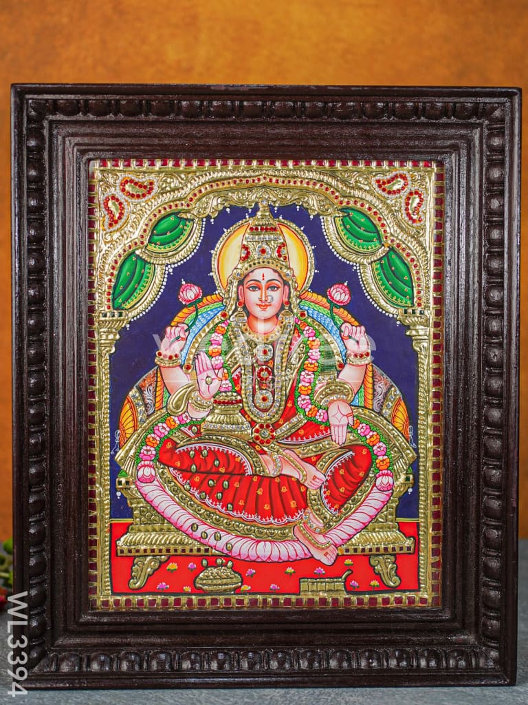 Tanjore Painting Aishwarya Lakshmi - Flat (Gold foil) - 15 x 12 inch - WL3394