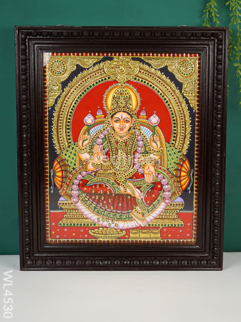 Tanjore Painting - Aishwarya Lakshmi - Flat (Gold foil) - 20 x 16 inch - WL4530