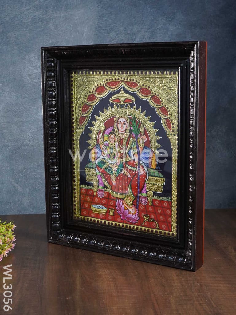 Tanjore Painting Bala & Lalitha Tripura Sundari - Flat (Gold foil) - 15 x 12 inch - WL3056