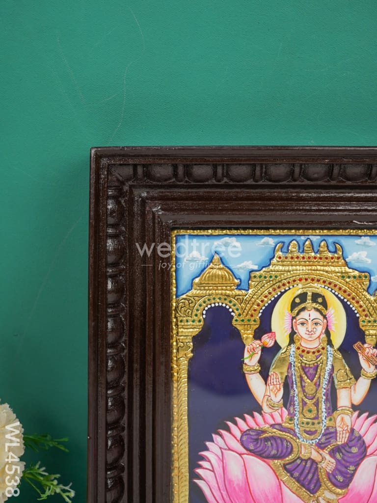 Tanjore Painting - Bala Tripura Sundari - Flat (Gold Foil) - 10 x 8 inch - WL4538