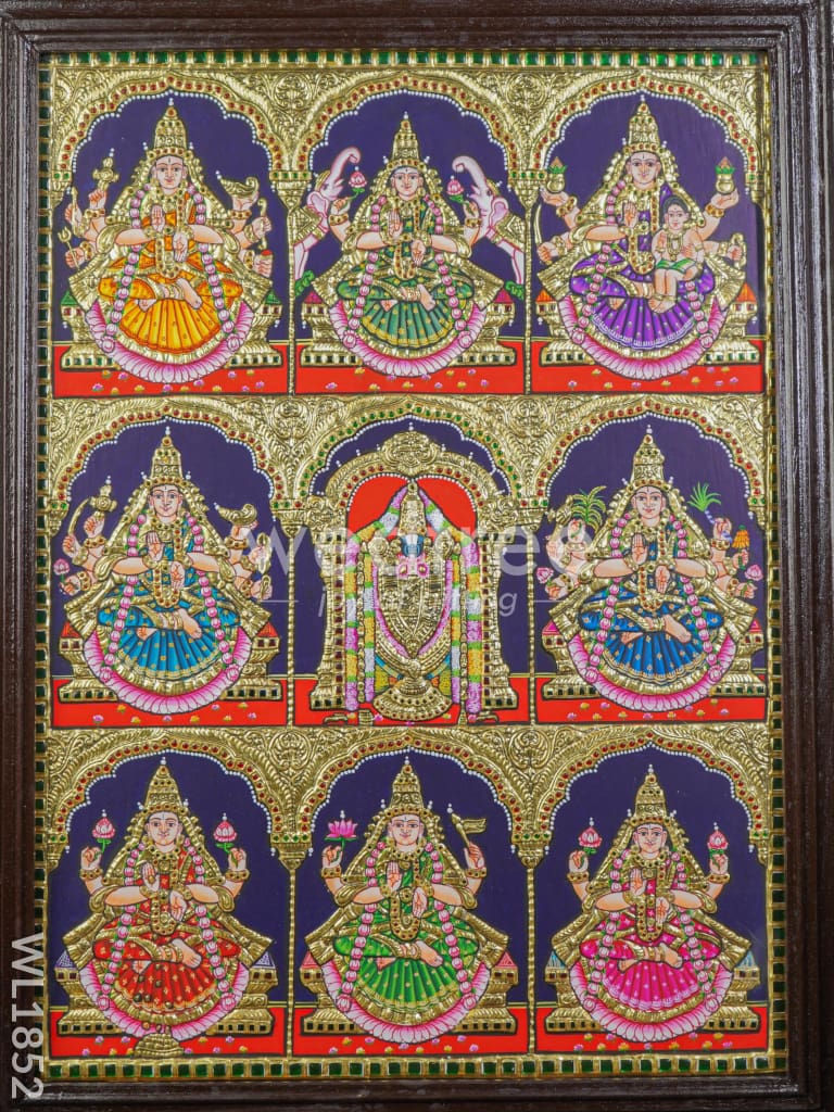 Tanjore Painting Balaji & Ashtalakshmi - Direct Leaf - 24x18 - WL1852