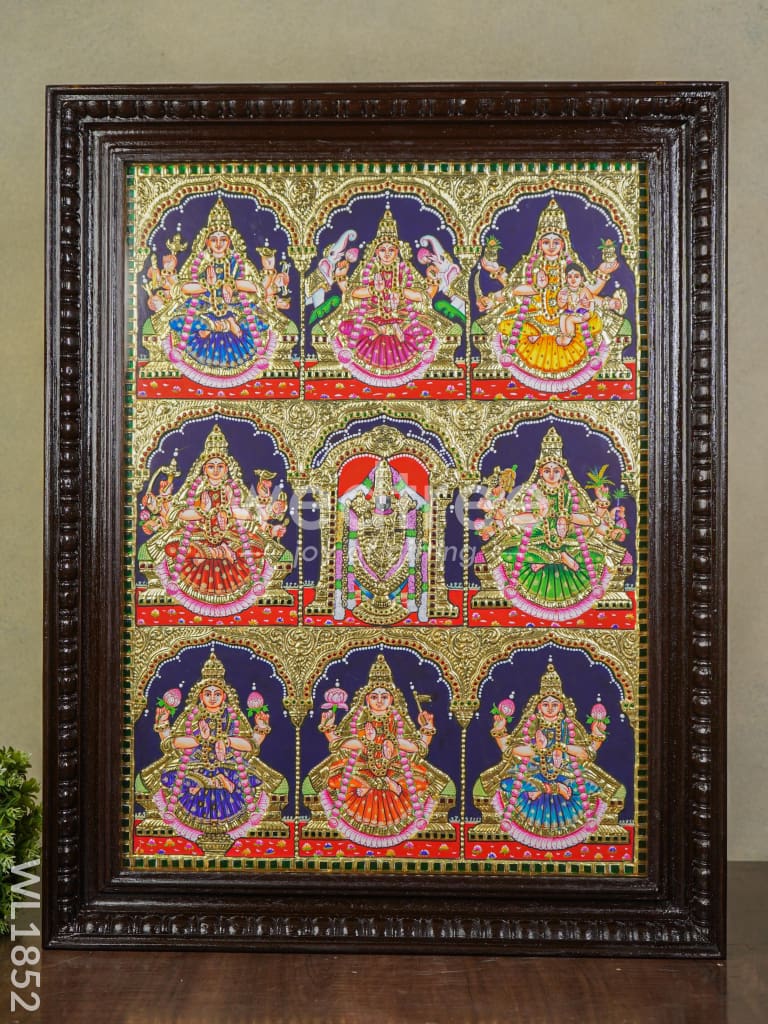 Tanjore Painting Balaji & Ashtalakshmi - Direct Leaf - 24x18 - WL1852
