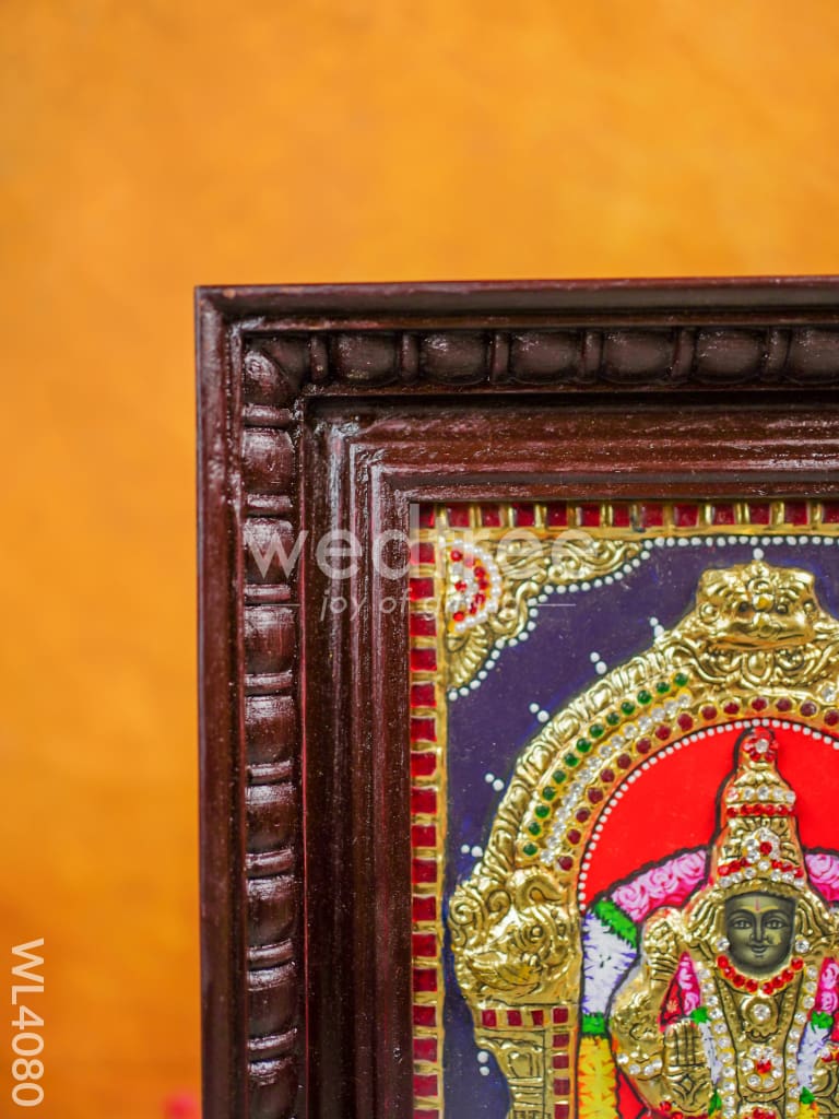 Tanjore Painting - Balaji Padmavathi Thayar - 15 x 12 inch - Semi Embossed - WL4080
