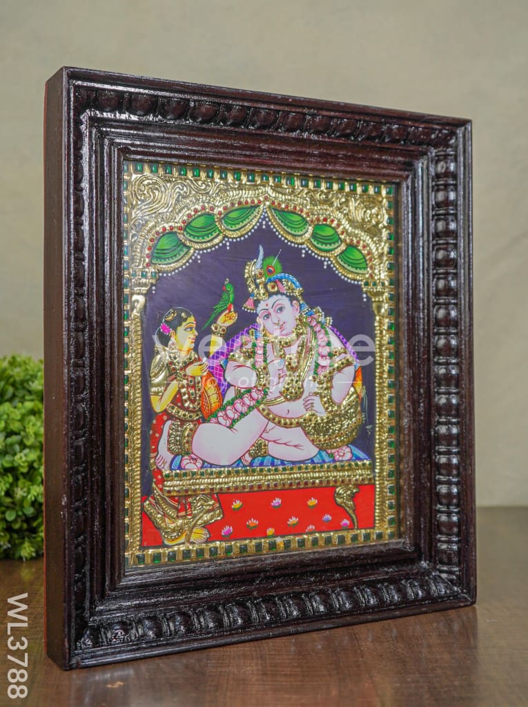 Tanjore Painting - Vithoba Krishna - Flat (Gold Foil) - 12x10 inch - WL3788