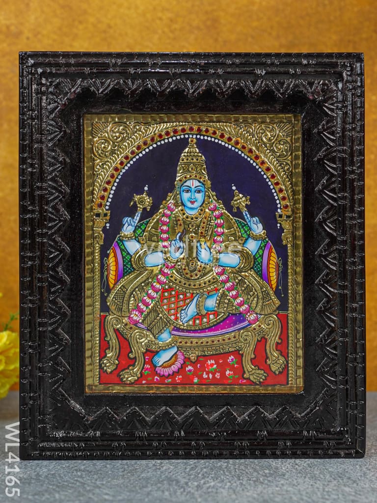 Tanjore Painting (Reverse Chettinad Frame) - Dhanvantri - Flat (Gold Foil) - 10x8 inch - WL4165