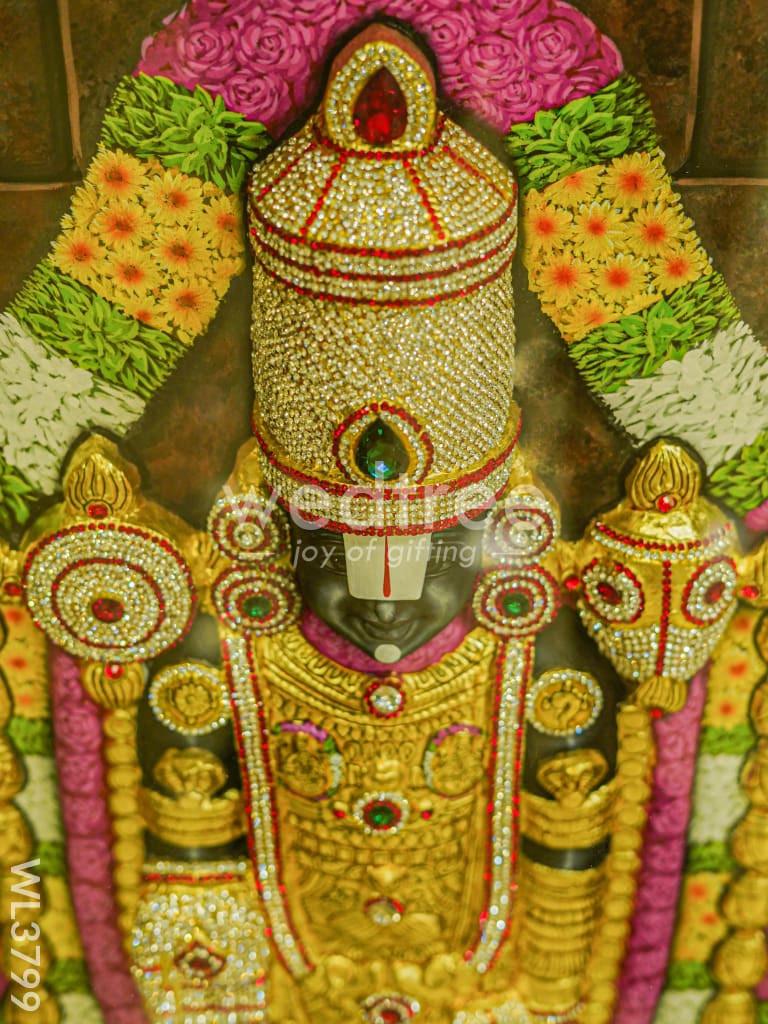Tanjore Painting - Tirupathi Balaji - Embossed - 4x3 ft - WL3799