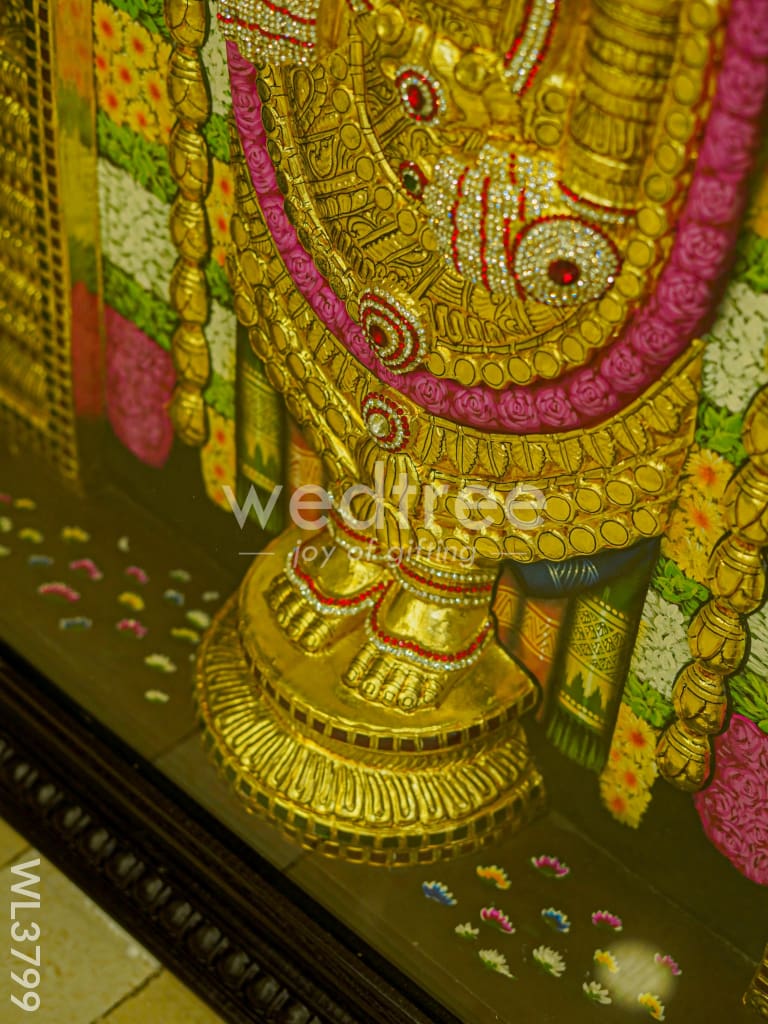 Tanjore Painting - Tirupathi Balaji - Embossed - 4x3 ft - WL3799