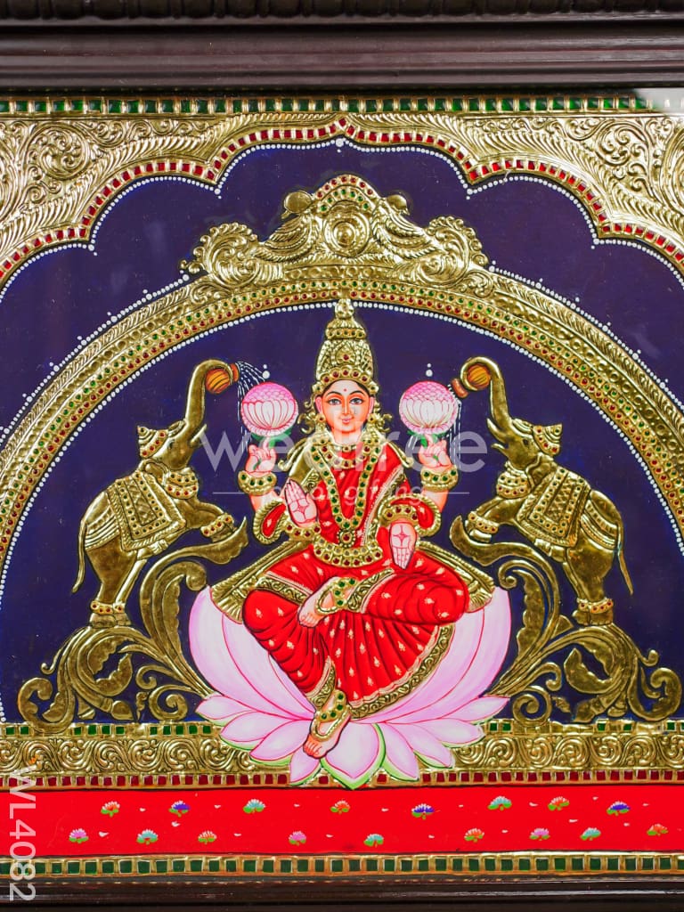 Tanjore Painting - Gajalakshmi - Flat (Gold Foil) - 24x18 inch - WL4082
