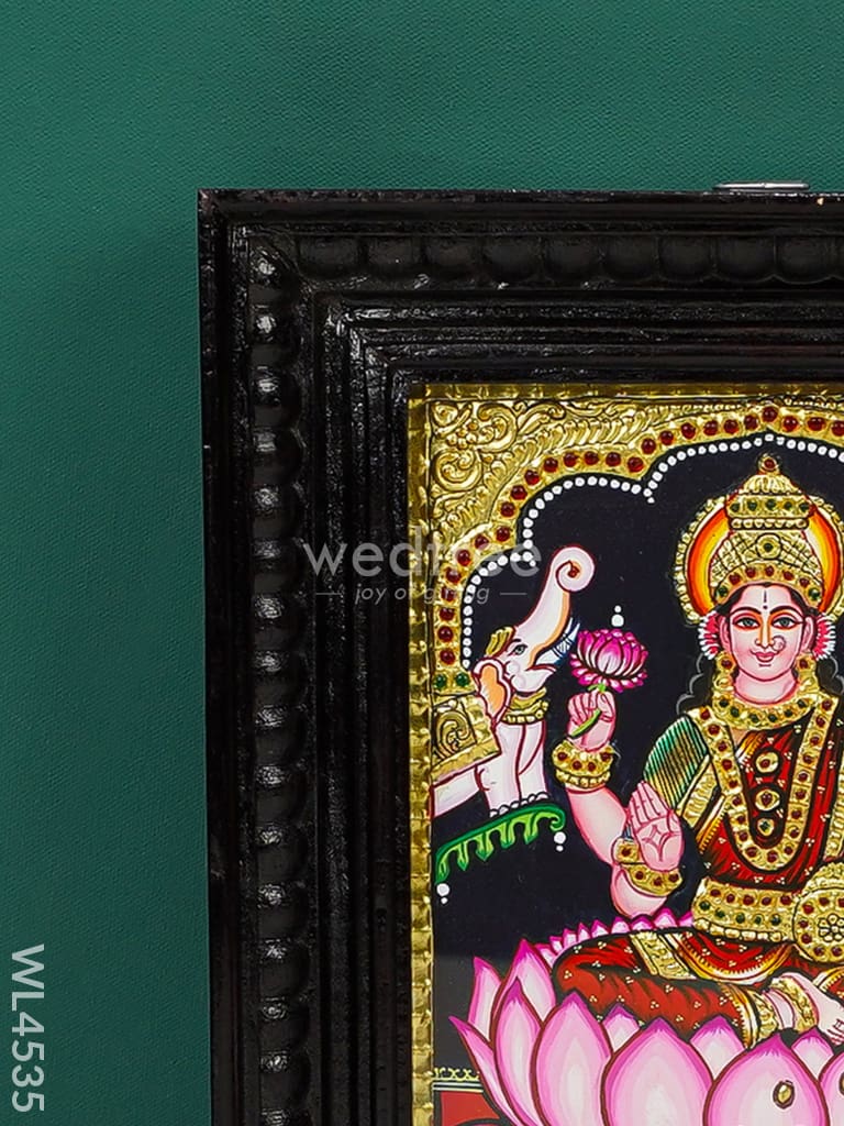 Tanjore Painting - Gajalakshmi - Flat (Gold Foil) - 10 x 8 inch - WL4535
