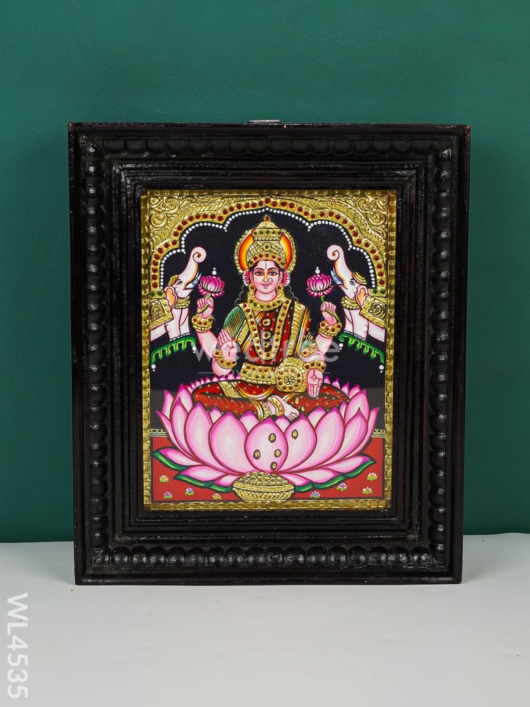 Tanjore Painting - Gajalakshmi - Flat (Gold Foil) - 10 x 8 inch - WL4535