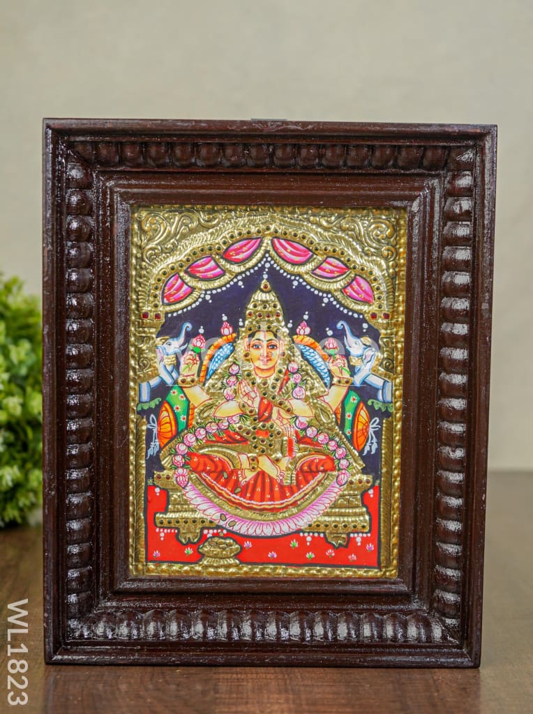 Tanjore Painting - Gajalakshmi - Flat (Gold Foil) - 8x6 - WL1823