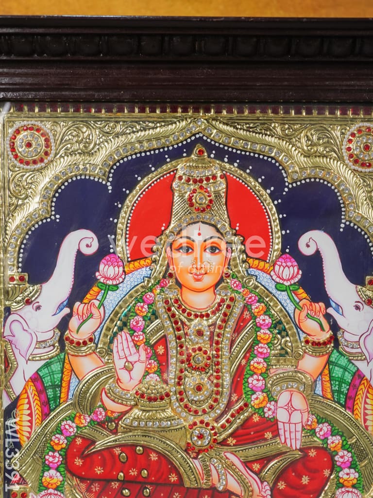 Tanjore Painting Gajalakshmi (Semi embossed)- 24 x 18 inch - WL3391