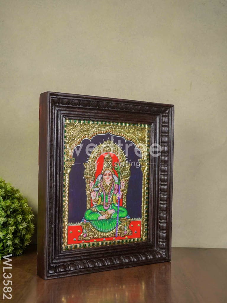 Tanjore Painting Kamakshi - Flat (Gold foil) - 15x12 - WL3582