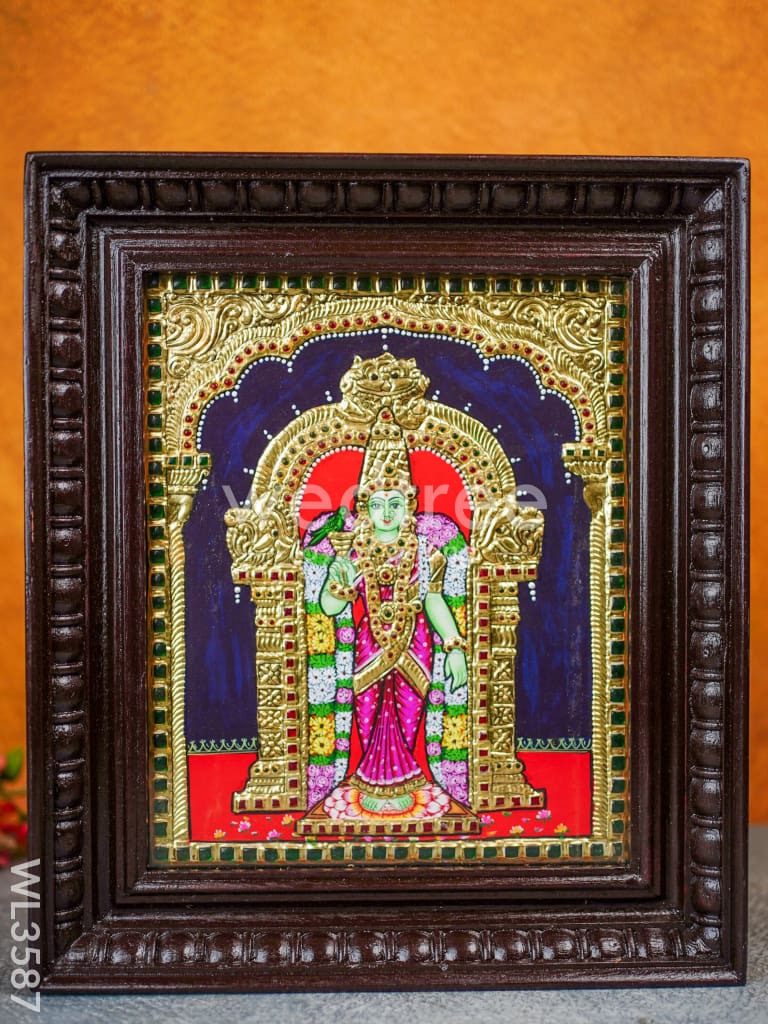 Tanjore Painting Meenakshi - Flat (Gold foil) - 12 x 10 - WL3587