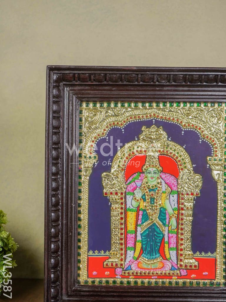 Tanjore Painting Meenakshi - Flat (Gold foil) - 12 x 10 - WL3587