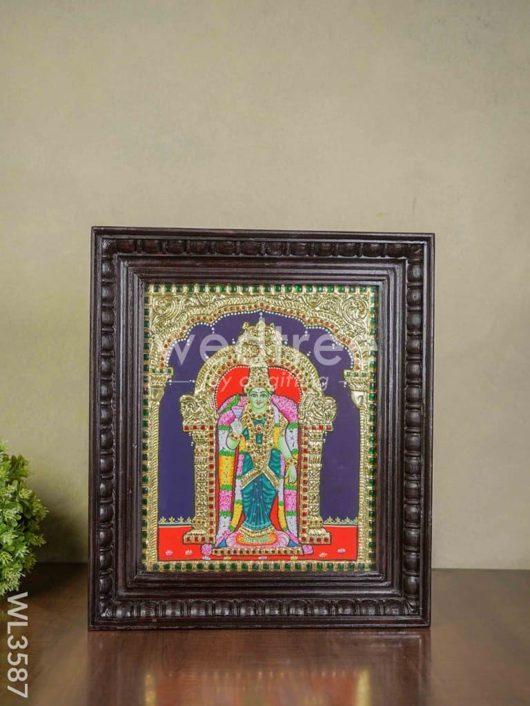 Tanjore Painting Meenakshi - Flat (Gold foil) - 12 x 10 - WL3587