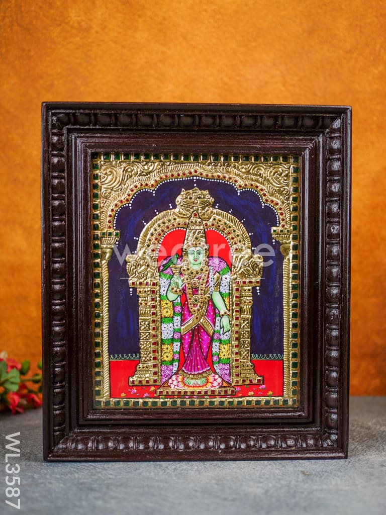 Tanjore Painting Meenakshi - Flat (Gold foil) - 12 x 10 - WL3587