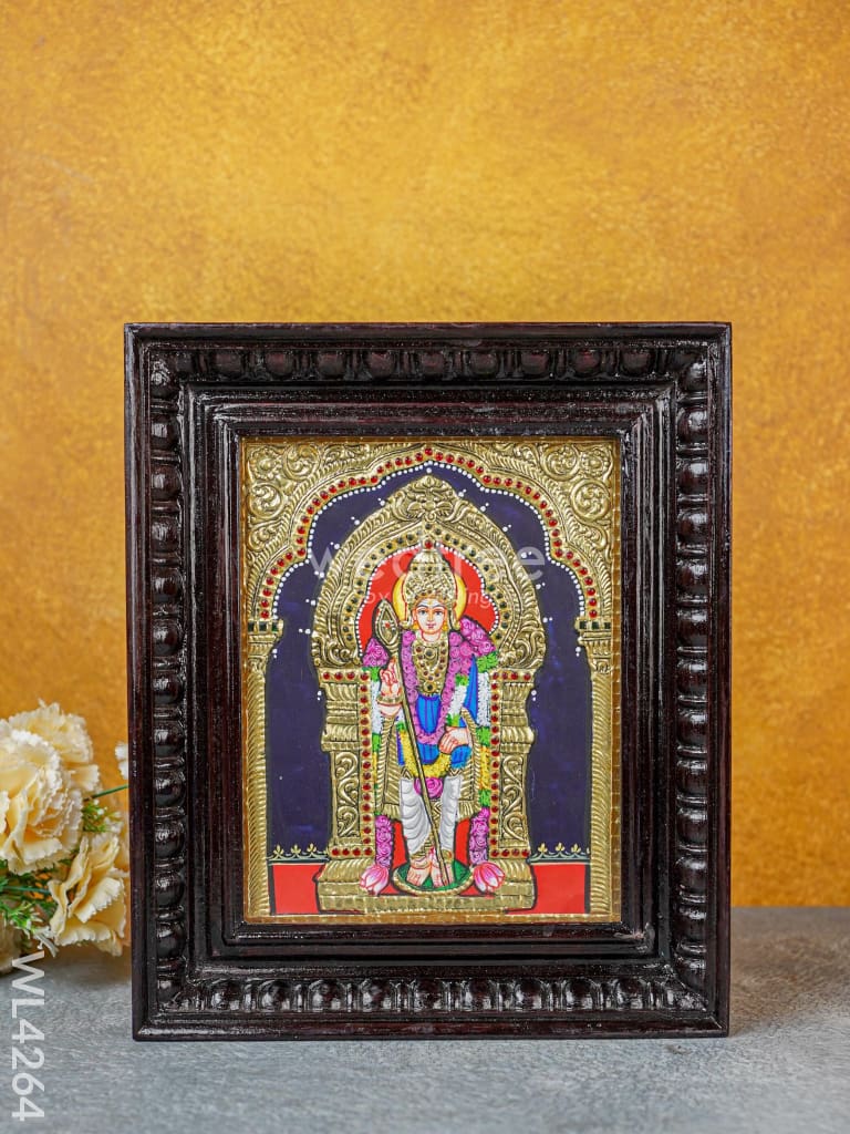 Tanjore Painting - Murugan - Flat (Gold Foil) - 10x8 inch - WL4264