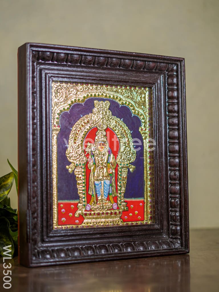 Tanjore painting Palani Murugan - Flat (Gold foil) - 10x8 inch - WL3500