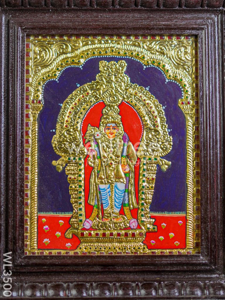 Tanjore painting Palani Murugan - Flat (Gold foil) - 10x8 inch - WL3500